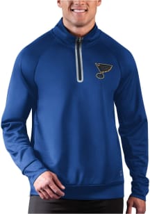 MSX by Michael Strahan St Louis Blues Mens Blue Active Long Sleeve Qtr Zip Pullover