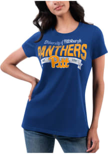 Pitt Panthers Womens Blue Team Crew Short Sleeve T-Shirt