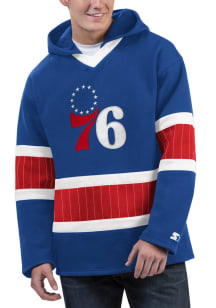 Starter Philadelphia 76ers Mens Blue Breakaway Fashion Hood
