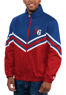 Starter Philadelphia 76ers Mens Blue Power Hitter Light Weight Jacket