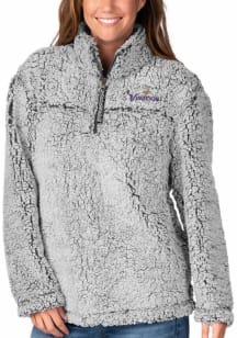Minnesota Vikings Womens Grey Sherpa Qtr Zip
