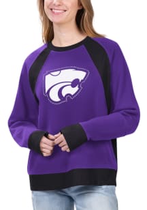 K-State Wildcats Womens Purple Game Plan Crew Sweatshirt