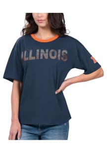 Illinois Fighting Illini Womens Navy Blue MVP Short Sleeve T-Shirt