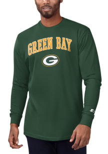 Starter Green Bay Packers Green Arch Name Design Long Sleeve T Shirt