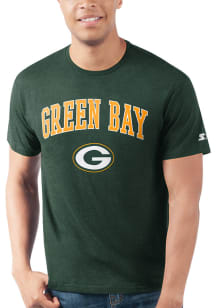 Starter Green Bay Packers Green Arch Name Designed Short Sleeve T Shirt