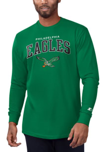 Starter Philadelphia Eagles Kelly Green Arch Name Mascot Long Sleeve T Shirt