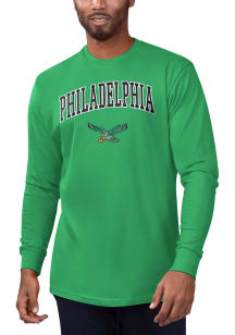 Starter Philadelphia Eagles Kelly Green Arch Name Design Long Sleeve T Shirt