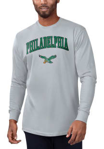 Starter Philadelphia Eagles Grey Arch Name Long Sleeve T Shirt