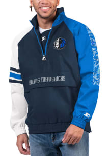 Starter Dallas Mavericks Mens Navy Blue Elite Pullover Jackets