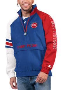 Starter Detroit Pistons Mens Blue Elite Pullover Jackets