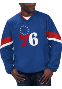 Starter Philadelphia 76ers Mens Blue Yardline Pullover Jackets