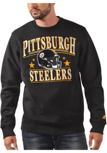 Starter Pittsburgh Steelers Mens Black Helmet Long Sleeve Crew Sweatshirt