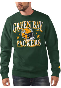 Starter Green Bay Packers Mens Green Helmet Long Sleeve Crew Sweatshirt