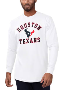 Starter Houston Texans White #1 design Long Sleeve T Shirt