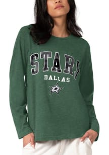Dallas Stars Womens Kelly Green Foil LS Tee
