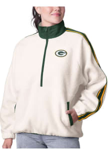 Green Bay Packers Womens White Skilled Play Qtr Zip