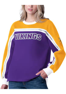 Minnesota Vikings Womens Purple Bench Crew Sweatshirt