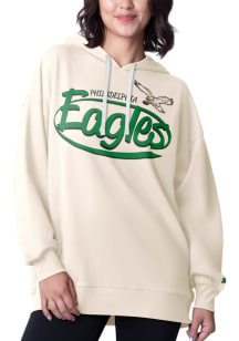 Starter Philadelphia Eagles Womens White Drop Shoulder Hooded Sweatshirt