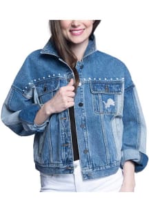 Detroit Lions Womens Blue Buzzer Light Weight Jacket