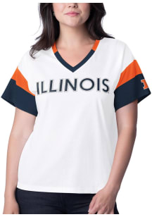 Illinois Fighting Illini Womens White Rink Short Sleeve T-Shirt