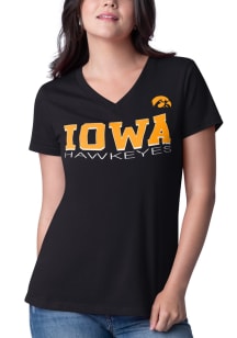 Iowa Hawkeyes Womens Black Strategy Short Sleeve T-Shirt