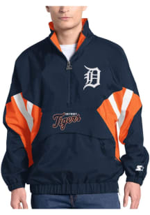 Starter Detroit Tigers Mens Navy Blue Chief Pullover Jackets