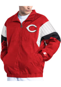 Starter Cincinnati Reds Mens Red Yard Line Light Weight Jacket