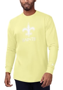 Starter New Orleans Saints Gold White Logo Outline Long Sleeve T Shirt