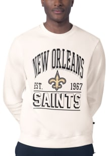 MSX by Michael Strahan New Orleans Saints Mens White Teamwork Long Sleeve Crew Sweatshirt