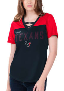 Houston Texans Womens Cross Fashion Football Jersey - Navy Blue