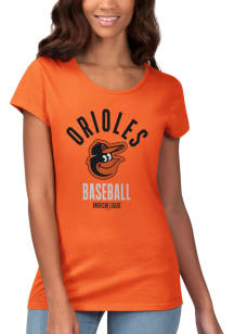 Baltimore Orioles Womens Orange Endzone Short Sleeve T-Shirt