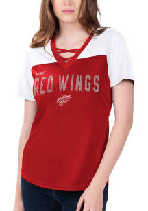 Detroit Red Wings Womens Cross Fashion Hockey Jersey - Black