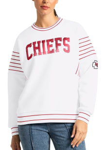 Kansas City Chiefs Womens White Ribbed Crew Sweatshirt