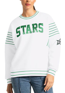 Dallas Stars Womens White Ribbed Crew Sweatshirt