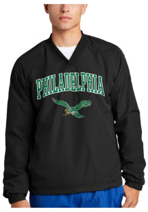Starter Philadelphia Eagles Mens Black Retro Bird V Neck Pullover Jackets