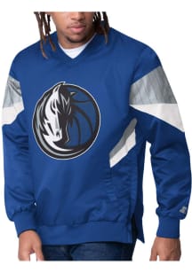 Starter Dallas Mavericks Mens Navy Blue Striker I Pullover Jackets