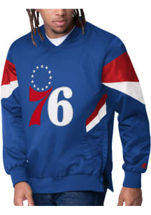 Starter Philadelphia 76ers Mens Blue Striker I Pullover Jackets
