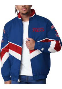 Starter Philadelphia 76ers Mens Blue Captain Light Weight Jacket