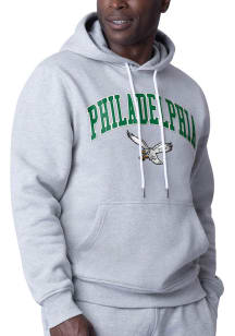 Starter Philadelphia Eagles Mens Grey Arch Name Long Sleeve Hoodie