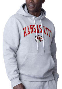 Starter Kansas City Chiefs Mens Grey Arch Name Long Sleeve Hoodie