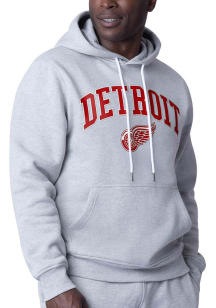Starter Detroit Red Wings Mens Grey Arch Name Long Sleeve Hoodie