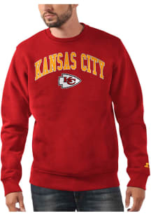 Starter Kansas City Chiefs Mens Red Arch Name Long Sleeve Crew Sweatshirt
