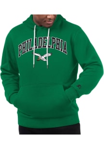 Starter Philadelphia Eagles Mens Kelly Green Retro Arch Name Long Sleeve Hoodie