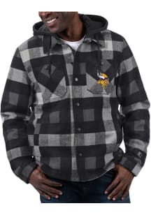 Minnesota Vikings Mens Purple Sherpa Lined Plaid Medium Weight Jacket