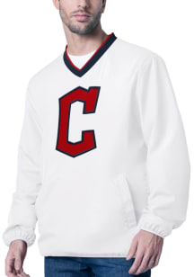 Cleveland Guardians Mens White Crossover Pullover Jackets
