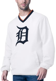 Detroit Tigers Mens White Crossover Pullover Jackets