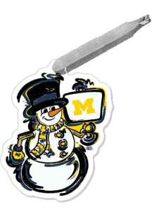 Michigan Wolverines Justin Patten Snowman Ornament - Blue