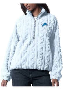 Detroit Lions Womens Light Blue Champ Qtr Zip