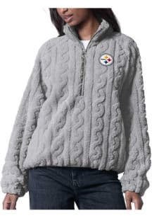Pittsburgh Steelers Womens Grey Champ Qtr Zip