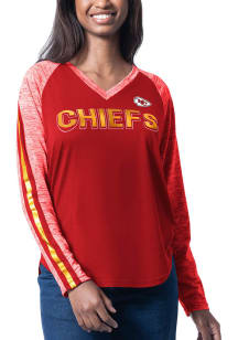 Kansas City Chiefs Womens Red Top Dog LS Tee